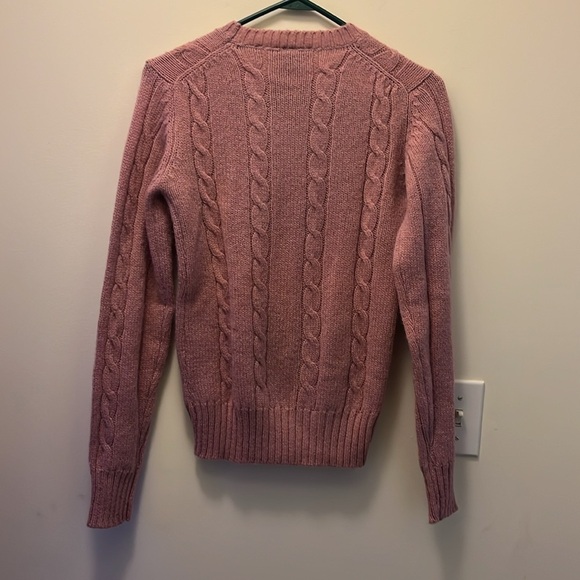 Pink cable knit Outlander sweater 100% wool size Small - Picture 7 of 8